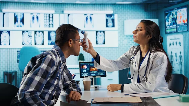 Doctor using advanced medical technology